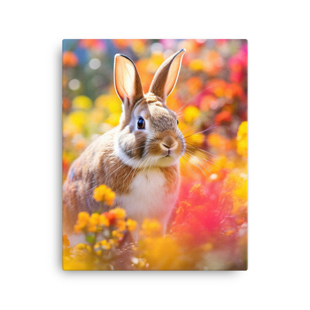 Playful English Spot Bunny Canvas - PosterfyAI.com