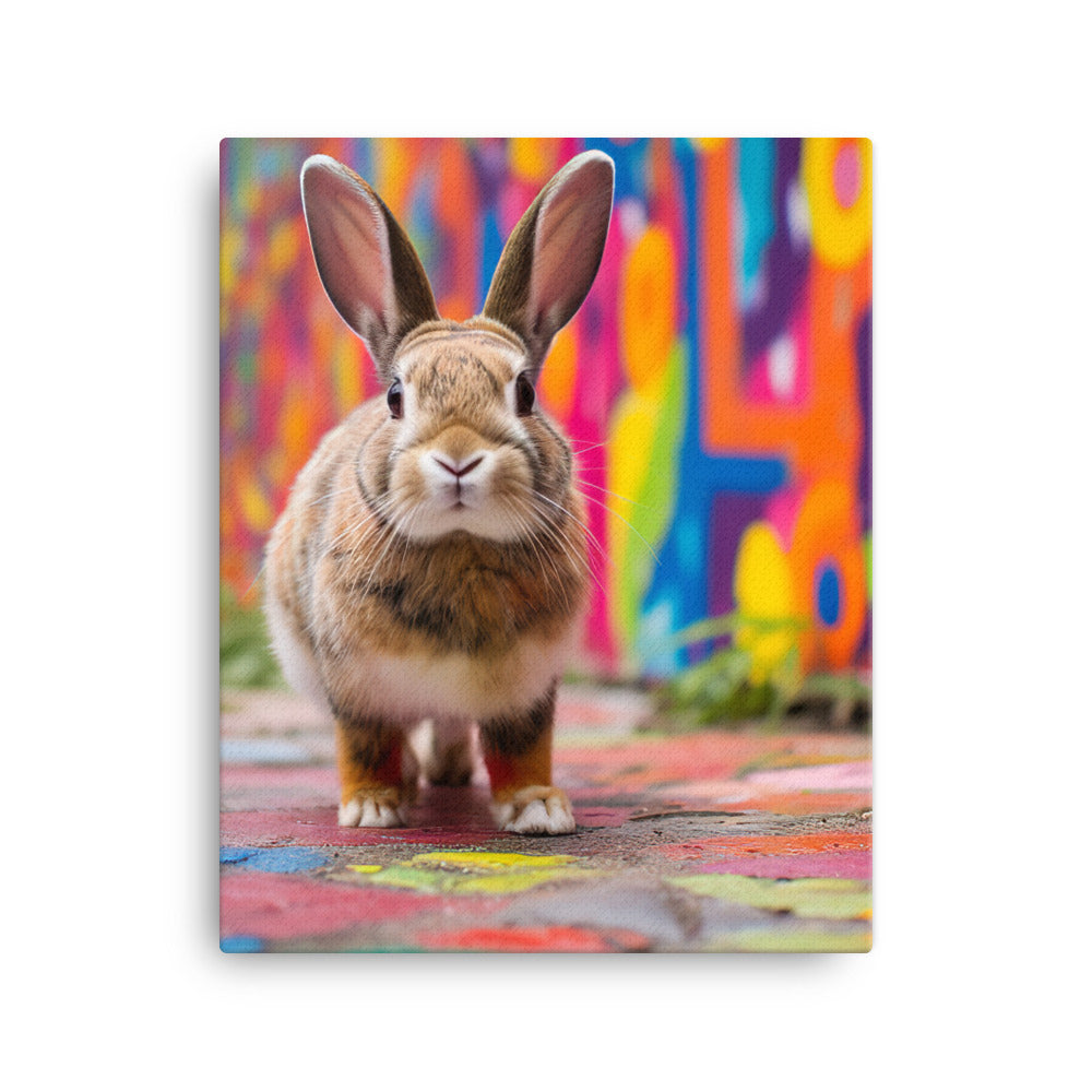 Playful English Spot Bunny Canvas - PosterfyAI.com