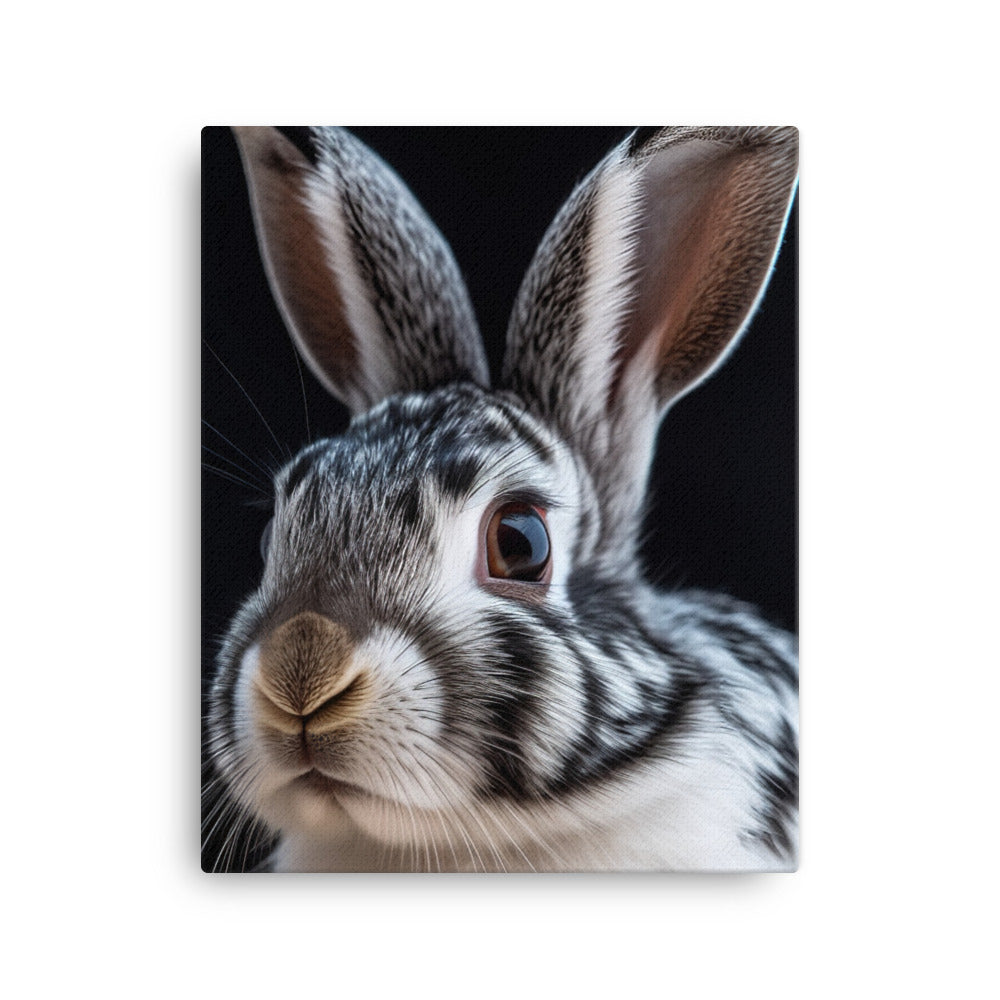 English Spot Bunny in Exquisite Detail Canvas - PosterfyAI.com