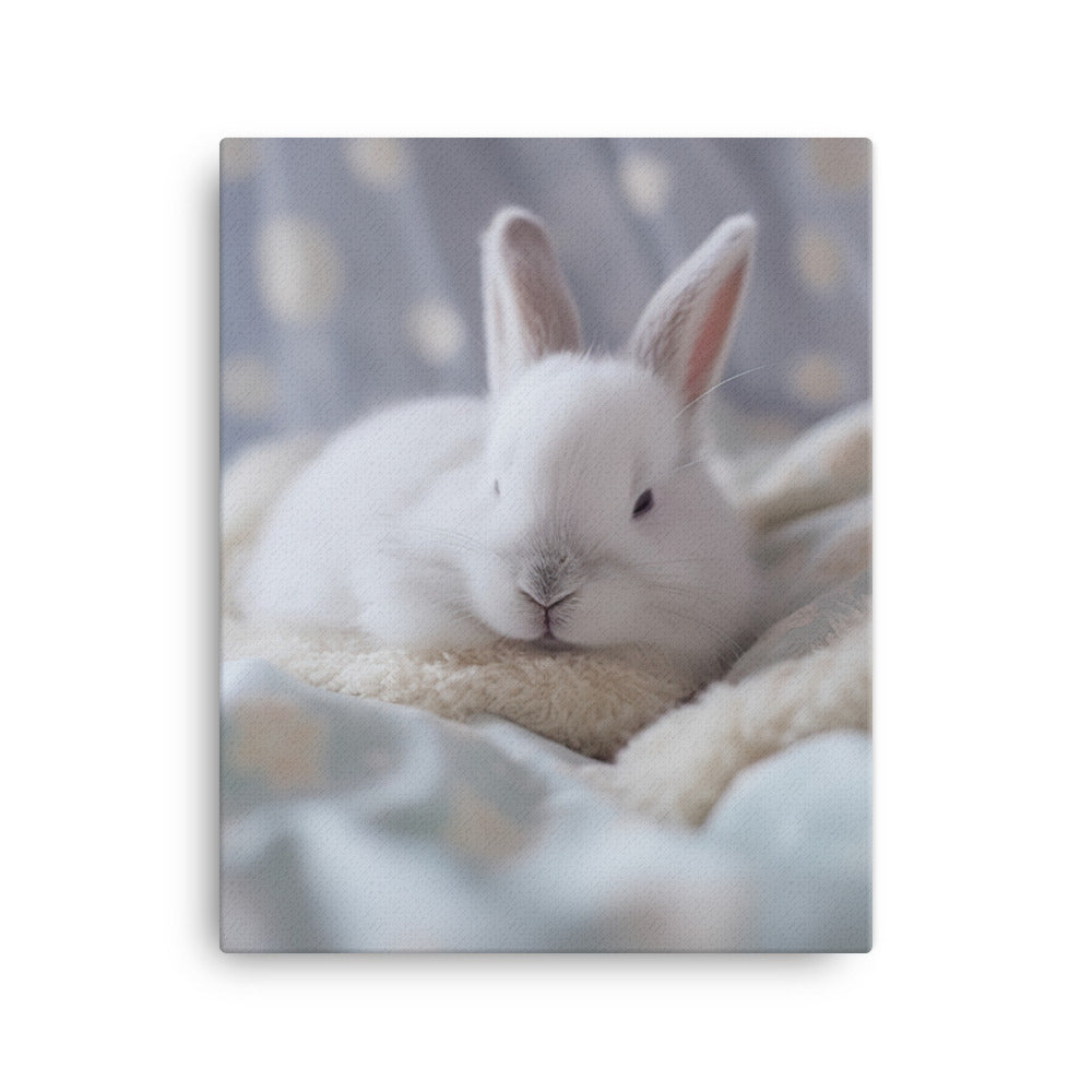 Mini Satin Bunny in Tranquil Bliss Canvas - PosterfyAI.com