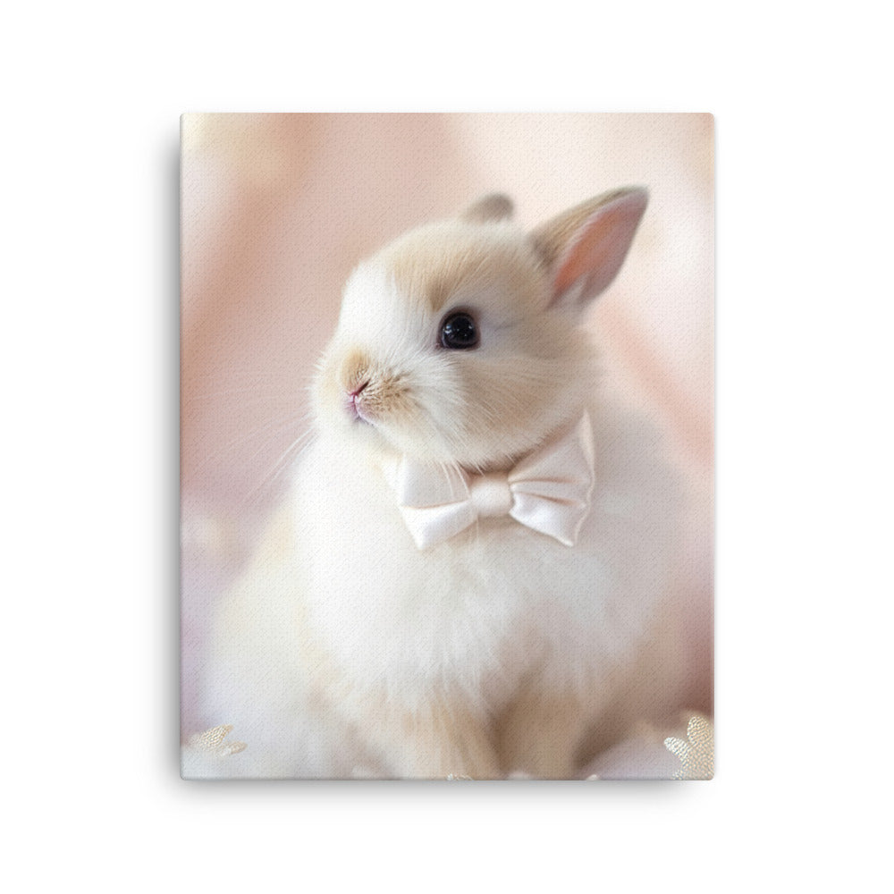 Mini Satin Bunny in Delicate Splendor Canvas - PosterfyAI.com