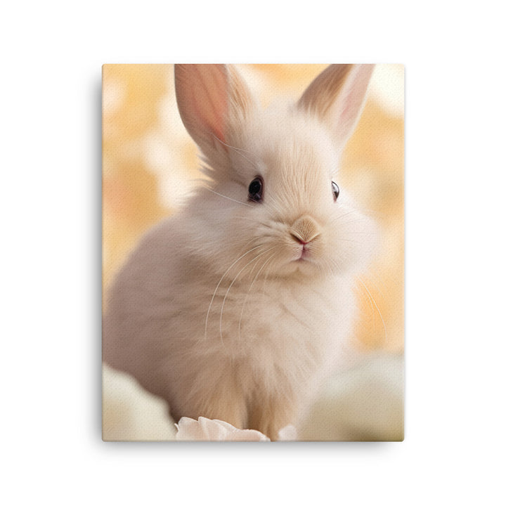 Mini Satin Bunny in Delicate Splendor Canvas - PosterfyAI.com