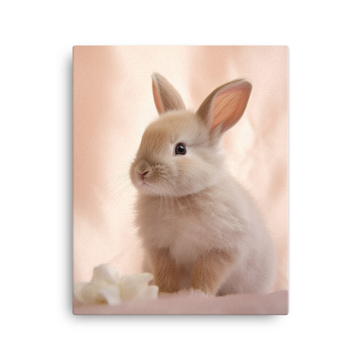 Mini Satin Bunny in Delicate Splendor Canvas - PosterfyAI.com