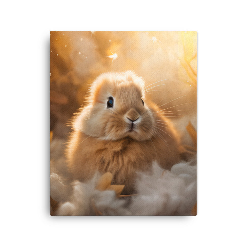 Tan Bunny in a Whimsical Wonderland Canvas - PosterfyAI.com