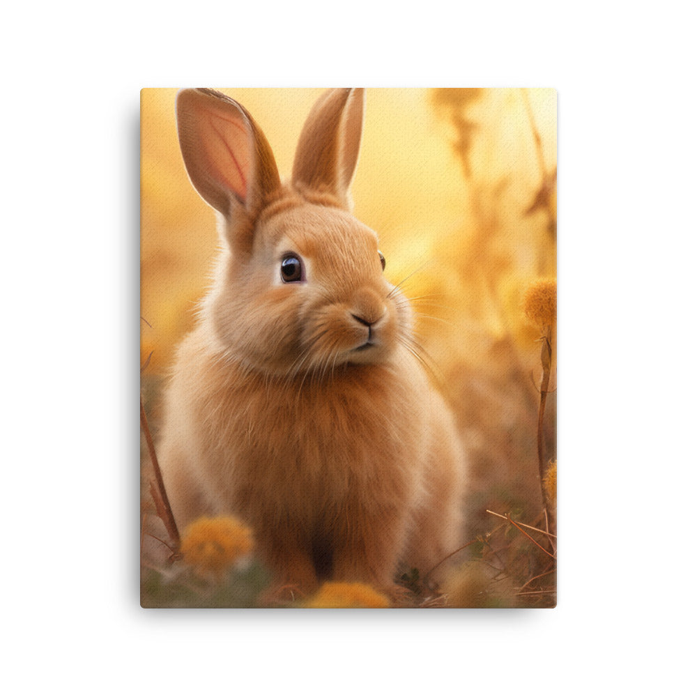 Tan Bunny in a Whimsical Wonderland Canvas - PosterfyAI.com