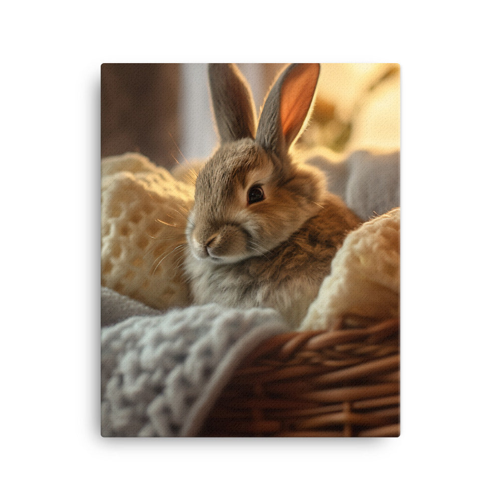 Thrianta Bunny in a Cozy Setting Canvas - PosterfyAI.com