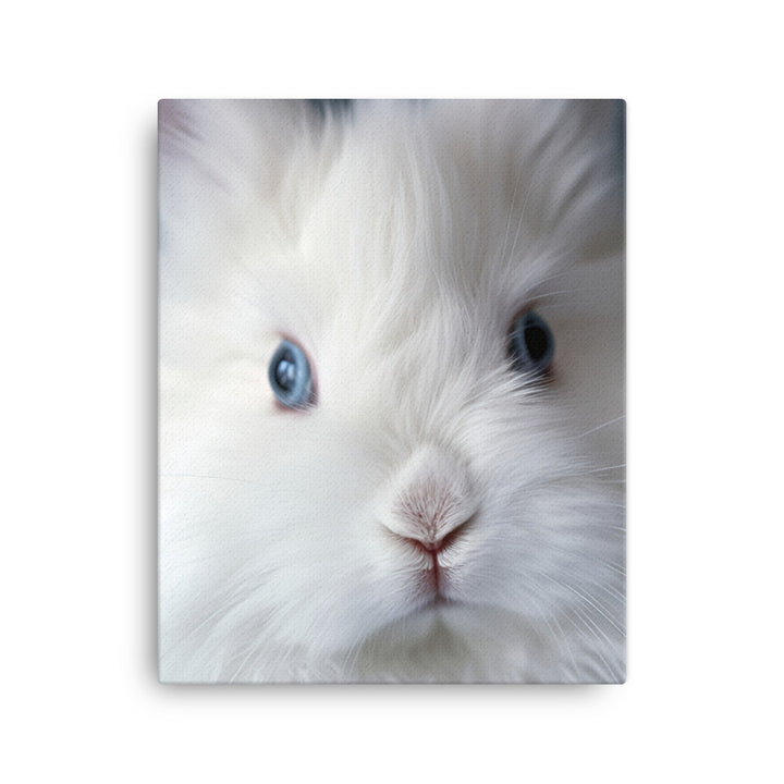 Charming Satin Angora Bunny Canvas - PosterfyAI.com