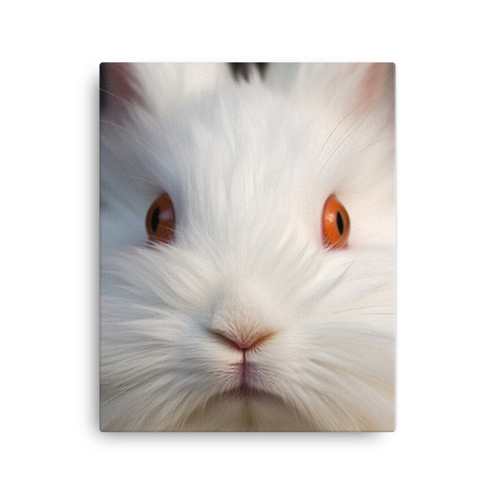 Charming Satin Angora Bunny Canvas - PosterfyAI.com