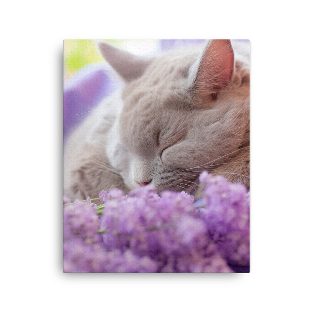 Lilac Bunny in a Cozy Setting Canvas - PosterfyAI.com