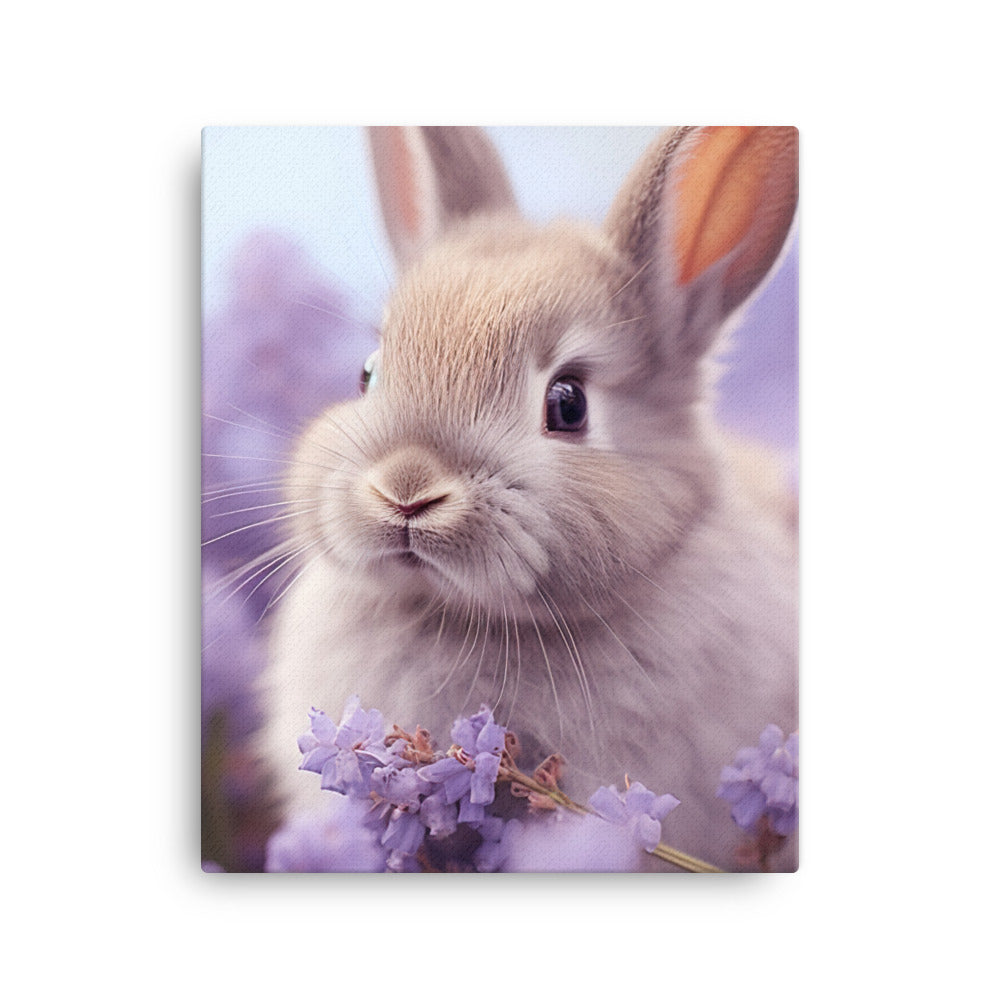 Adorable Lilac Bunny Canvas - PosterfyAI.com