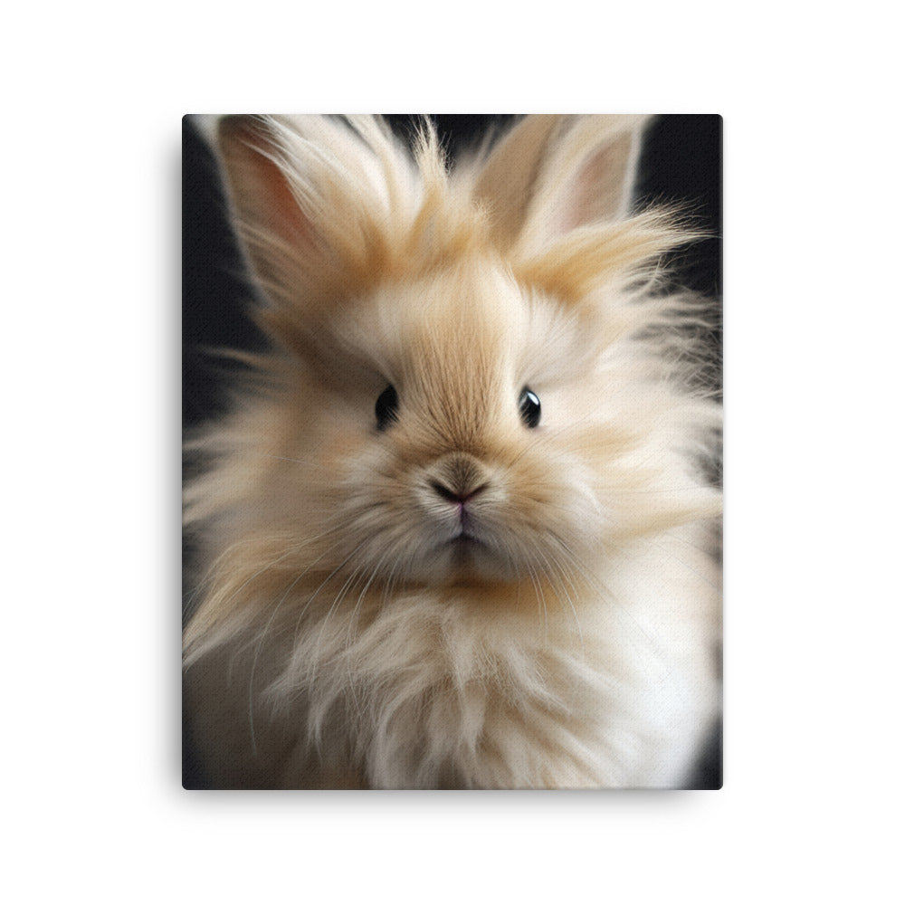 Adorable Lionhead Bunny Canvas - PosterfyAI.com