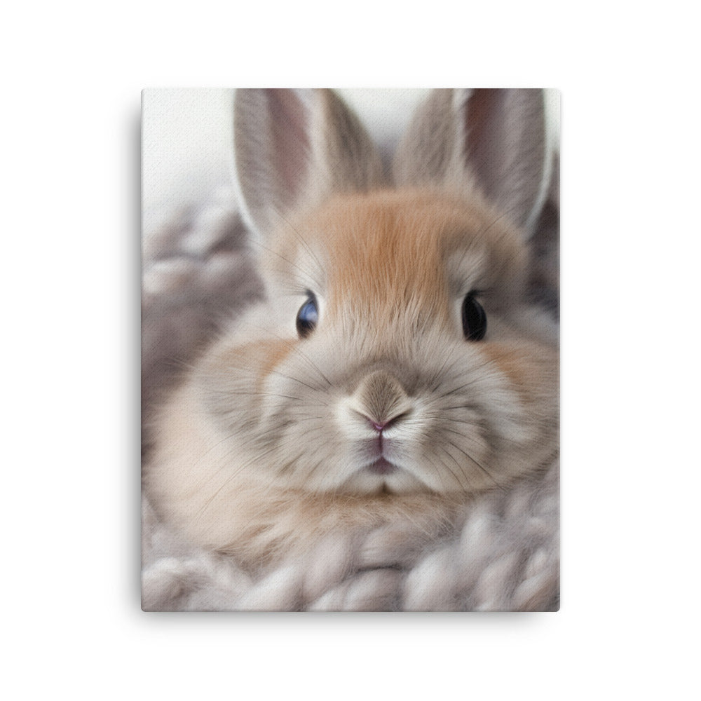 Adorable Jersey Wooly Bunny Canvas - PosterfyAI.com