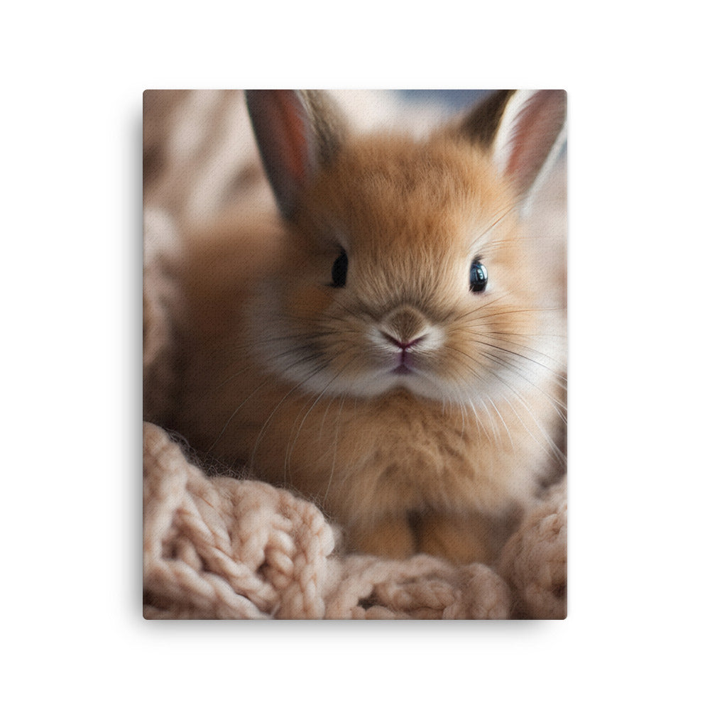 Adorable Jersey Wooly Bunny Canvas - PosterfyAI.com