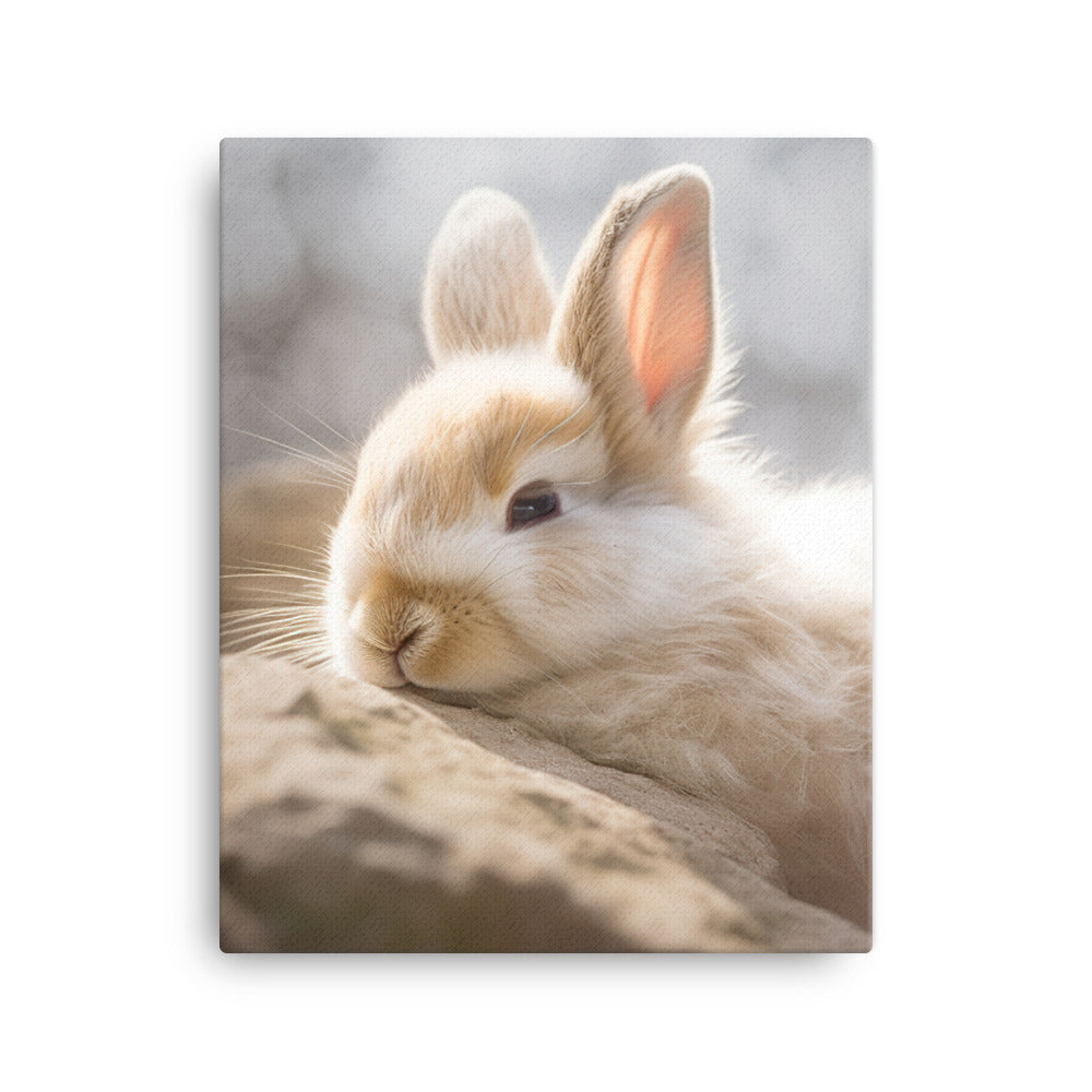 Himalayan Bunny in a Cozy Setting Canvas - PosterfyAI.com