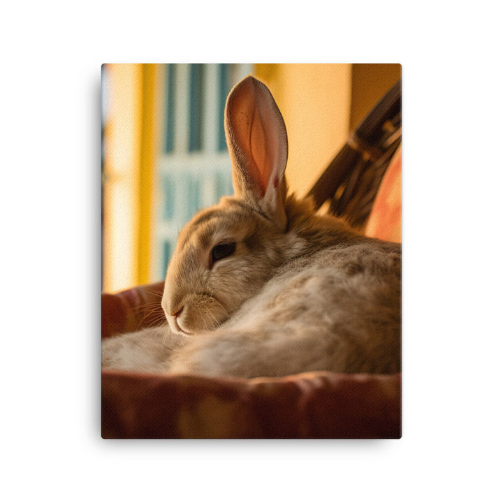 Havana Bunny in a Cozy Setting Canvas - PosterfyAI.com
