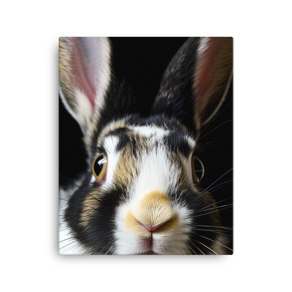 Charming Harlequin Bunny Canvas - PosterfyAI.com