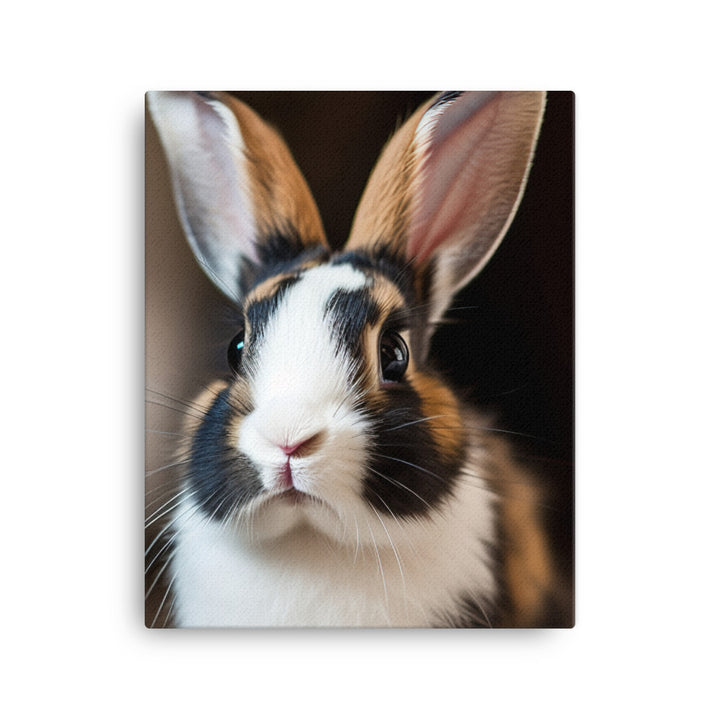 Charming Harlequin Bunny Canvas - PosterfyAI.com