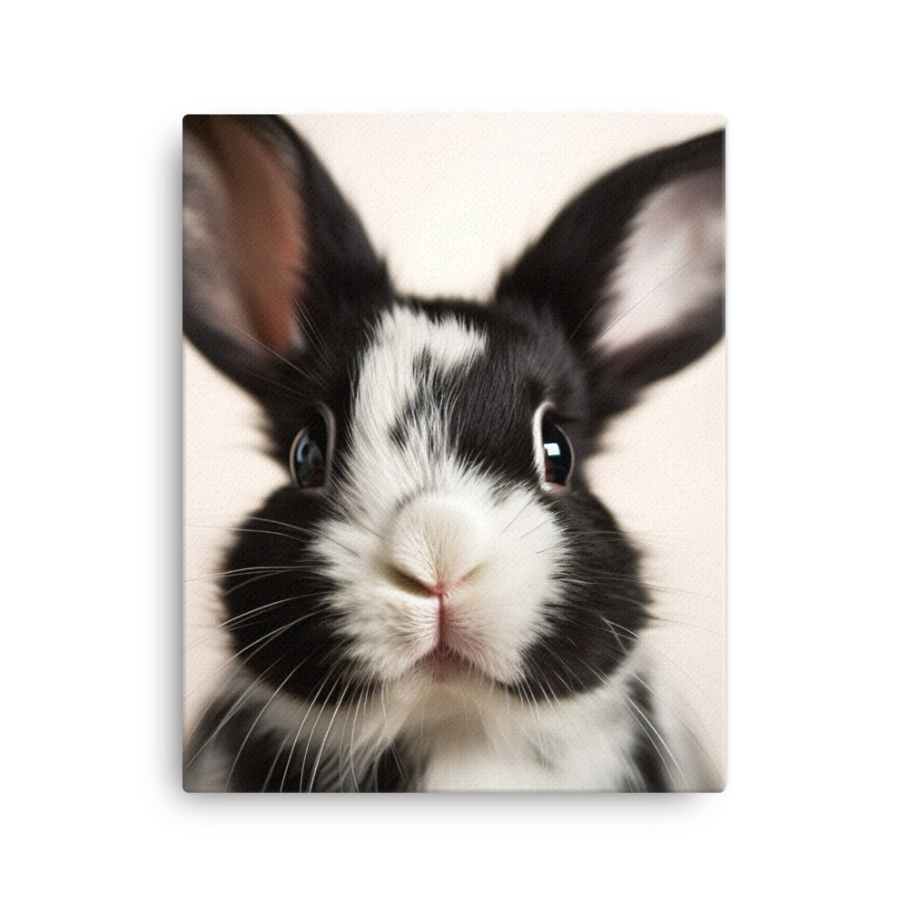 Adorable Harlequin Bunny Canvas - PosterfyAI.com