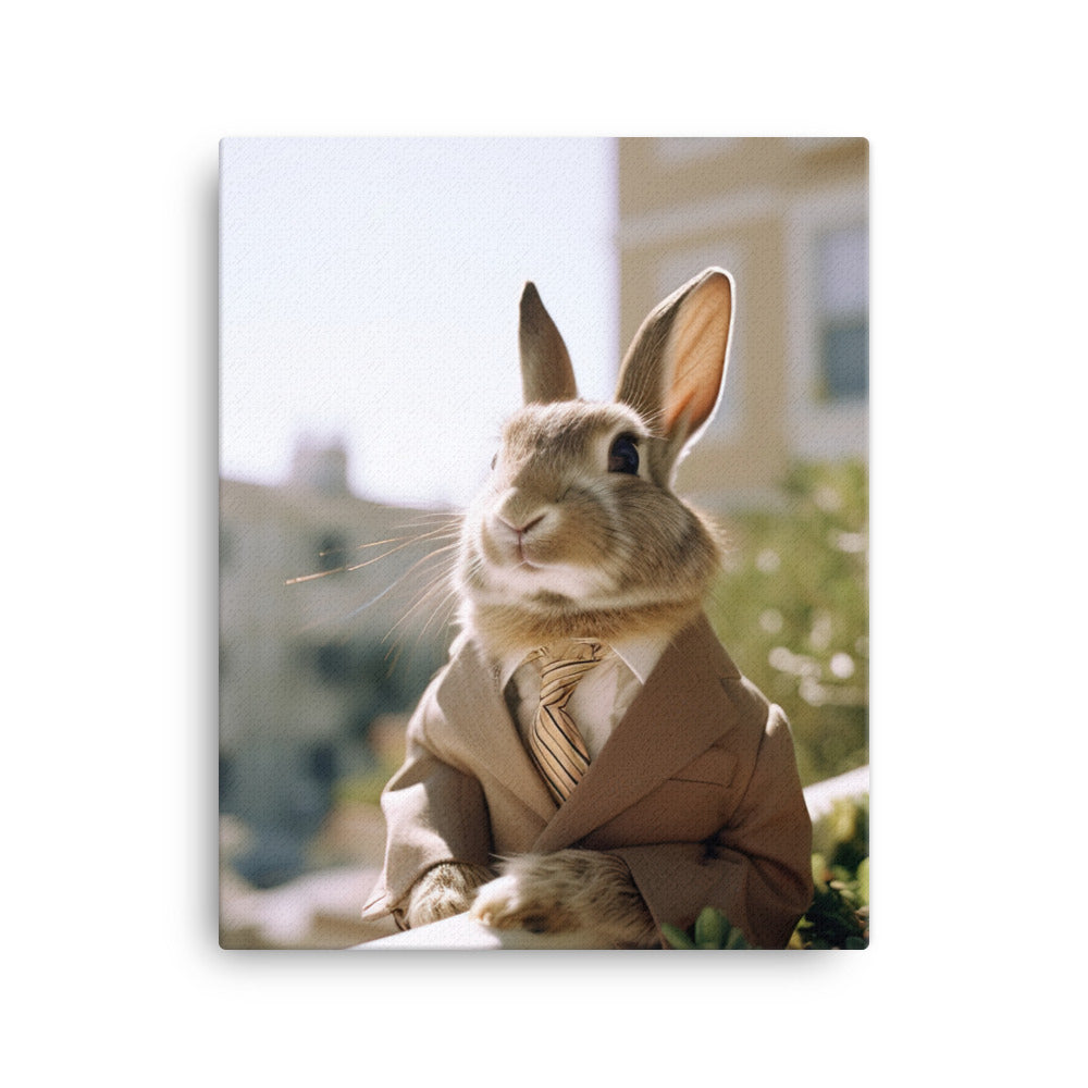 Californian Bunny with a Stylish Pose Canvas - PosterfyAI.com