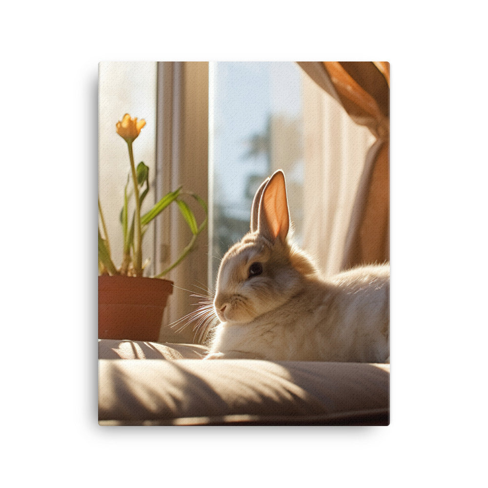 Californian Bunny in a Cozy Setting Canvas - PosterfyAI.com