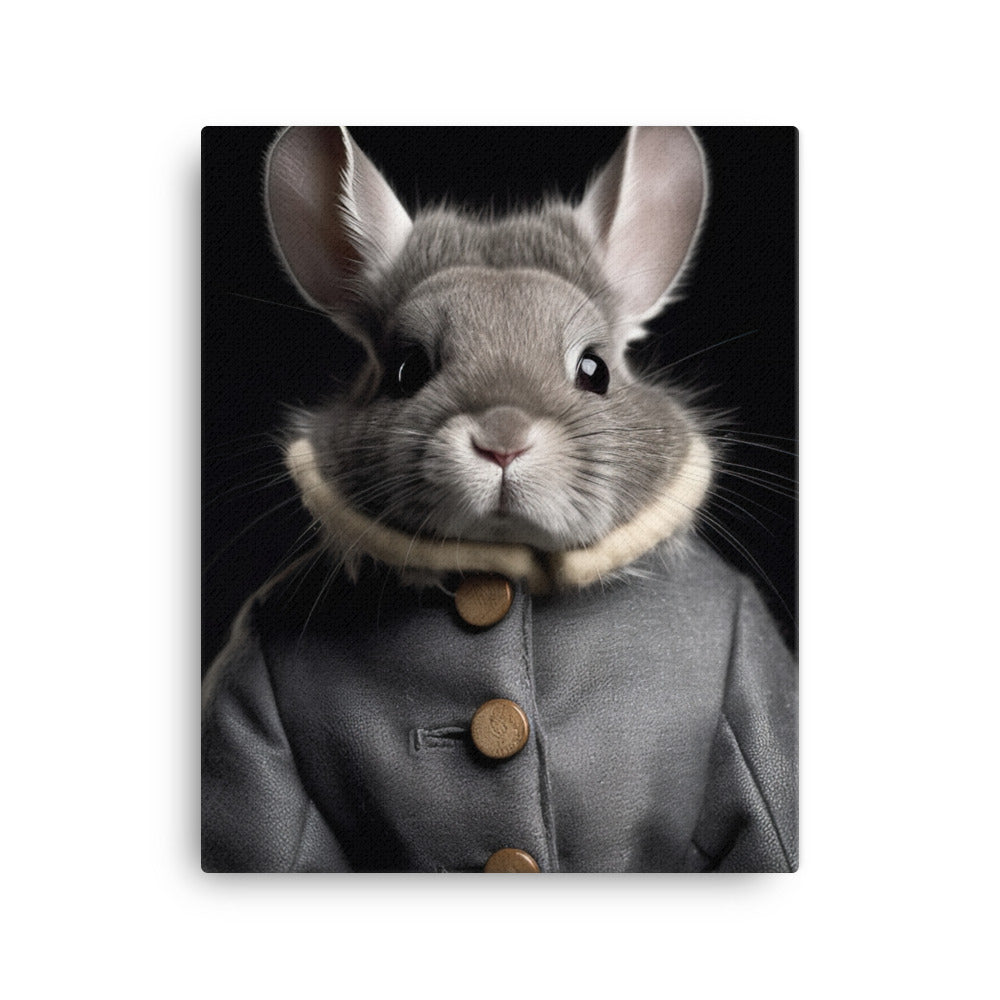 Chinchilla Bunny with a Stylish Pose Canvas - PosterfyAI.com