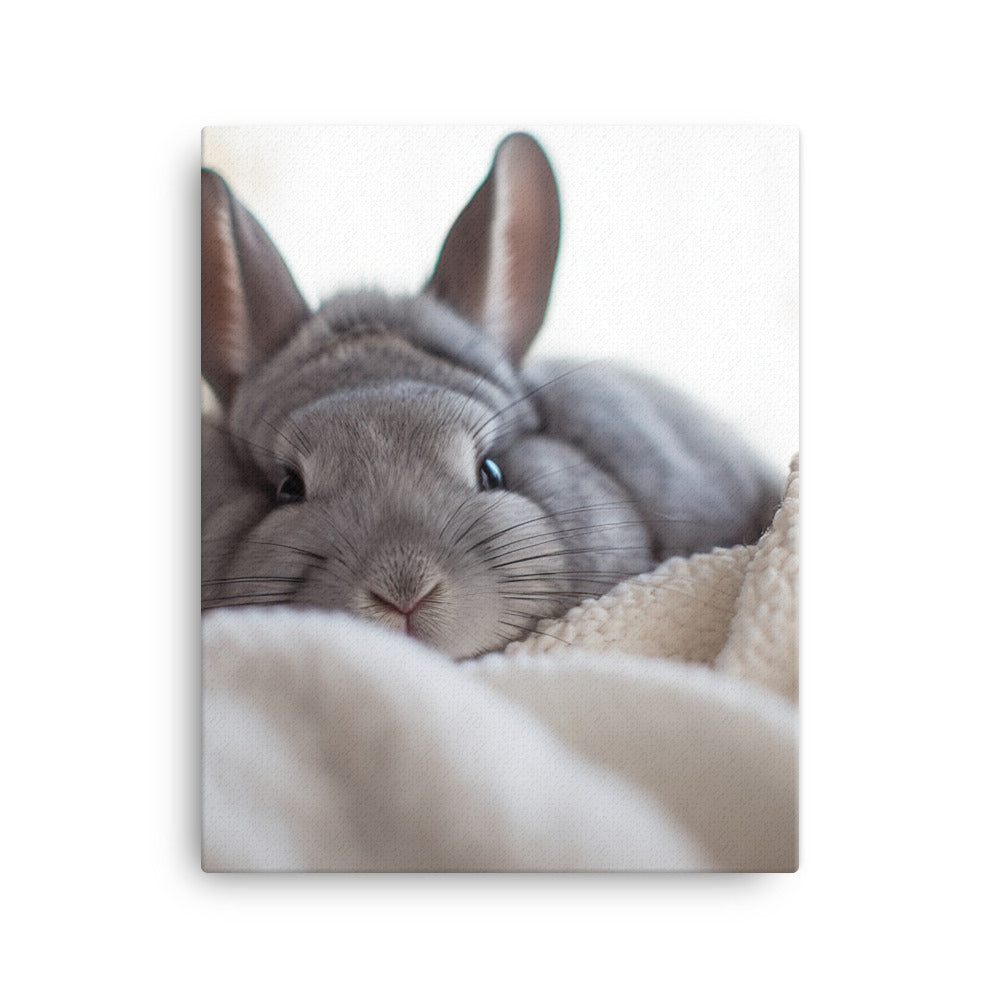 Chinchilla Bunny in a Cozy Setting Canvas - PosterfyAI.com