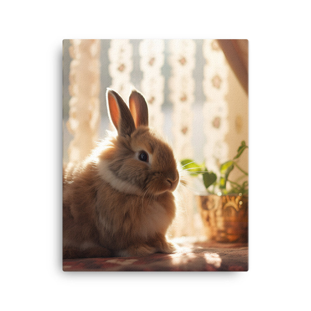 Britannia Petite Bunny in a Cozy Setting Canvas - PosterfyAI.com