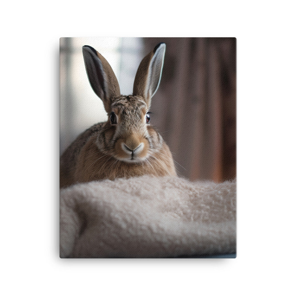 Belgian Hare in a Cozy Setting Canvas - PosterfyAI.com