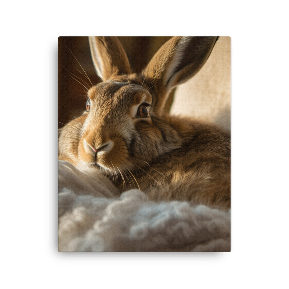 Belgian Hare in a Cozy Setting Canvas - PosterfyAI.com