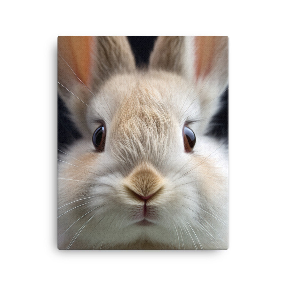 Portrait of a Fluffy American Bunny Canvas - PosterfyAI.com