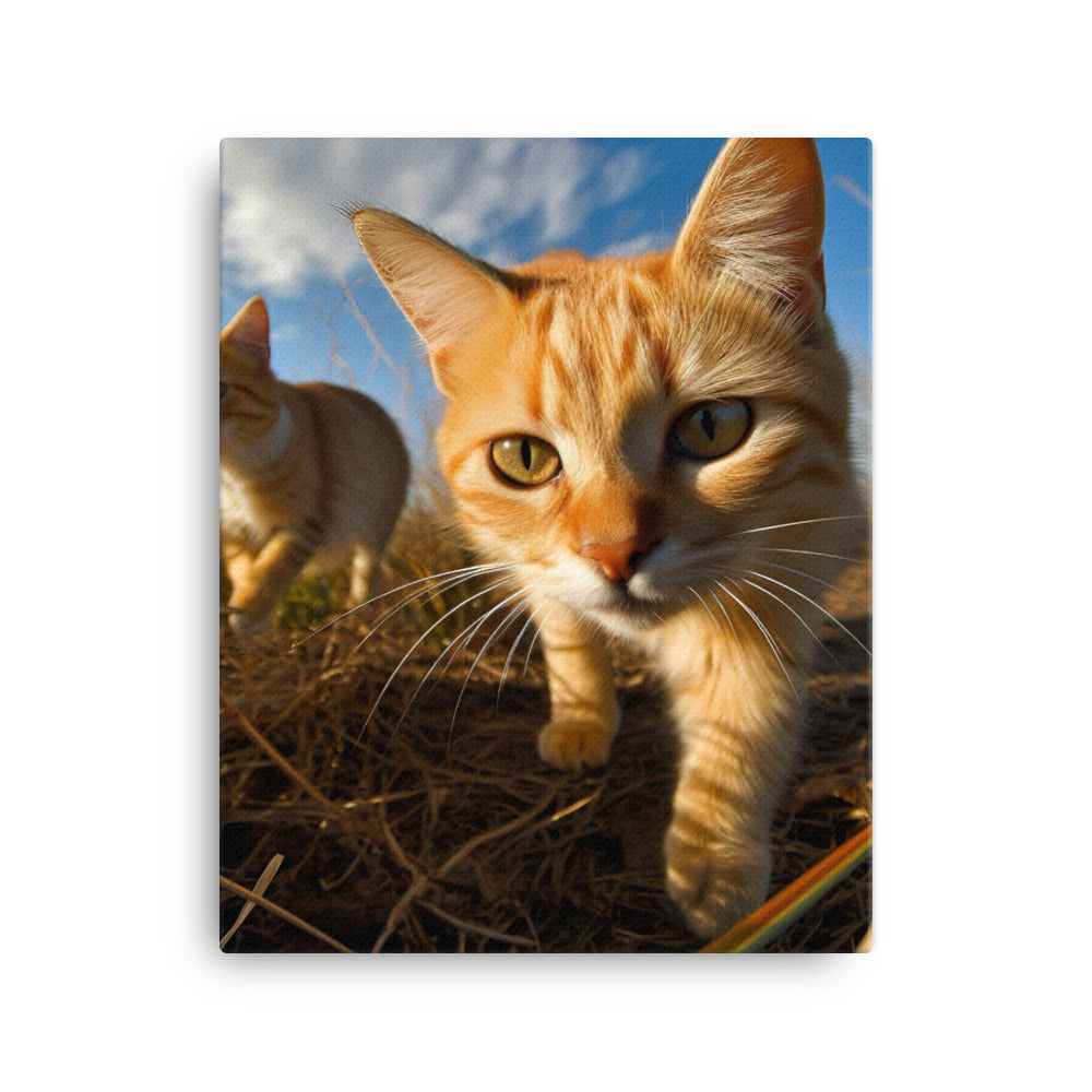 Playful Nature of Somali Cat Canvas - PosterfyAI.com