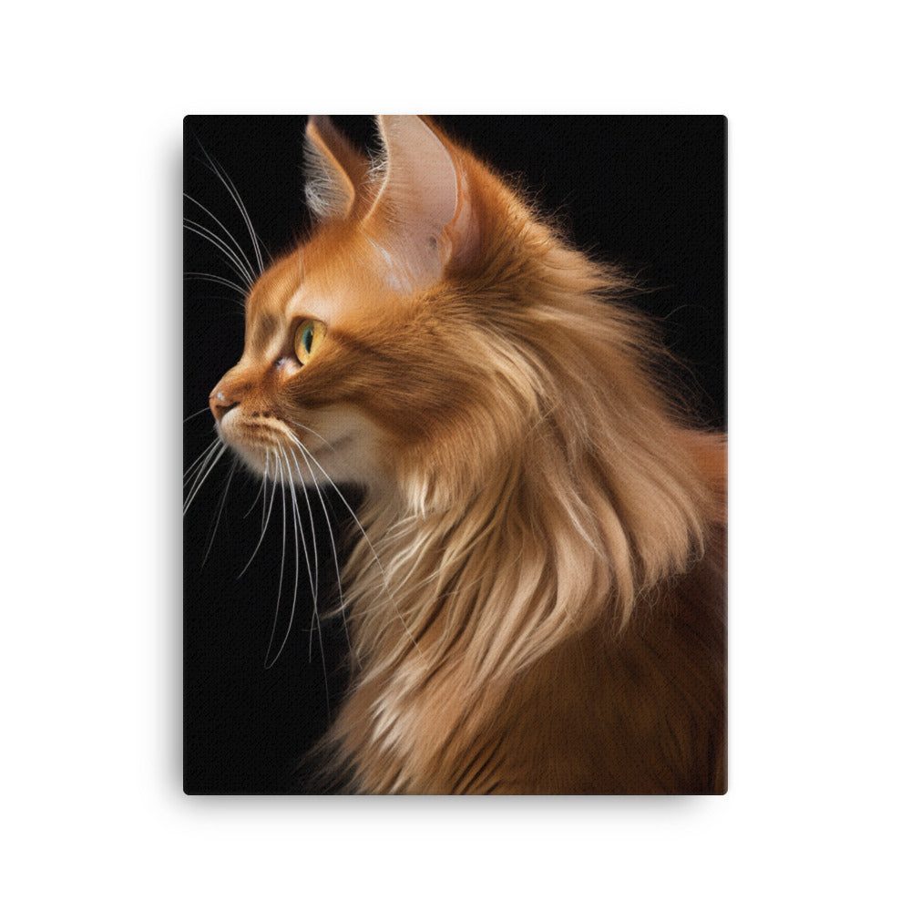 Beauty of Somali Cat Canvas - PosterfyAI.com