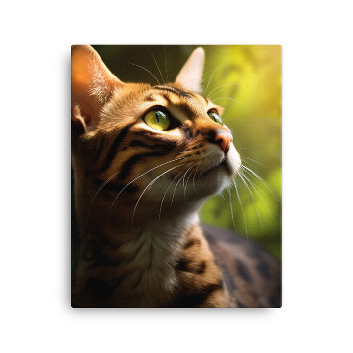 Wild Beauty of Ocicat Cat Canvas - PosterfyAI.com