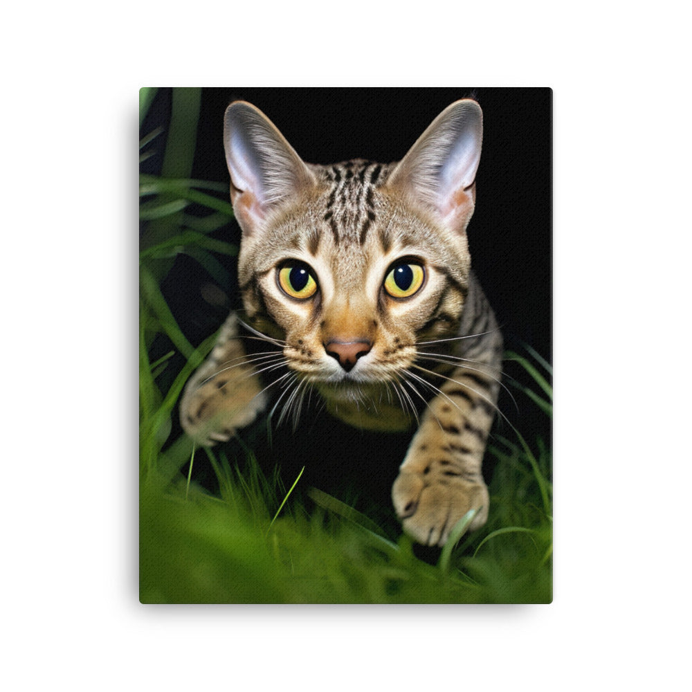 Agile Grace of Ocicat Cat Canvas - PosterfyAI.com