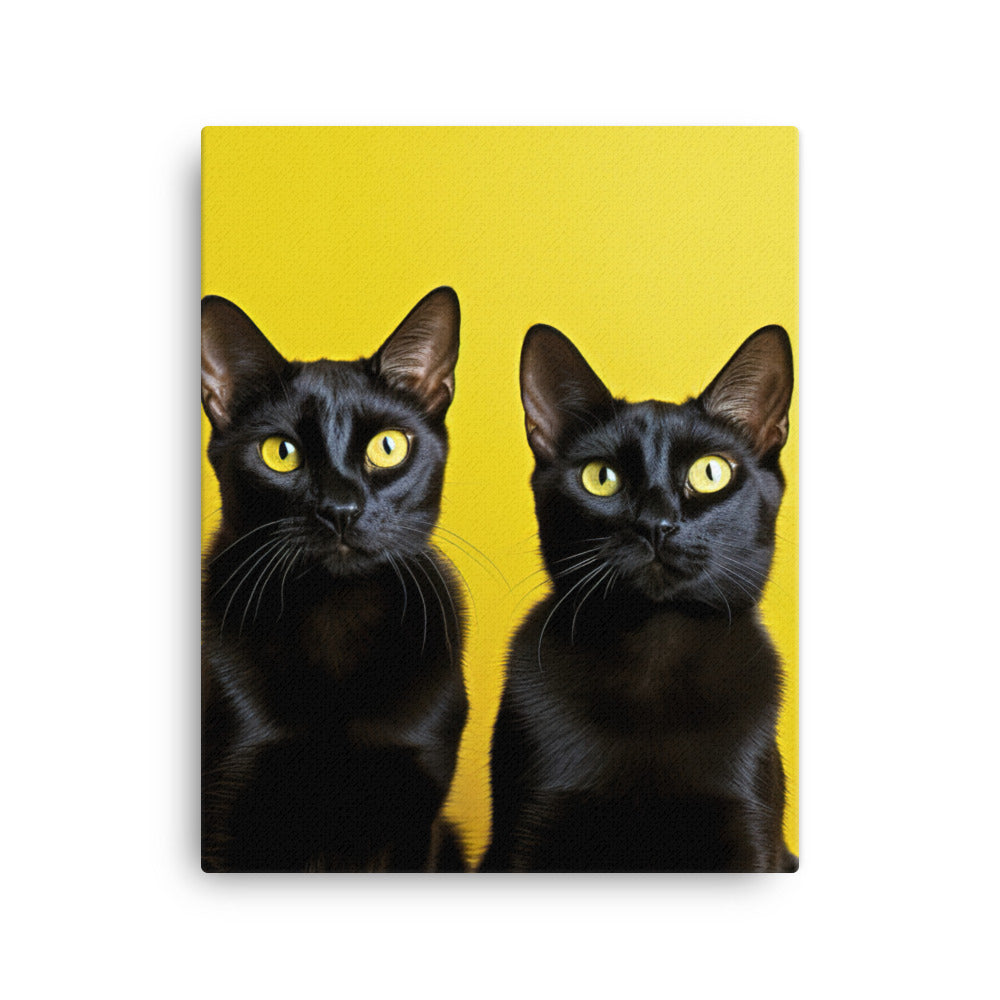 Striking Contrast of Bombay Cat Canvas - PosterfyAI.com