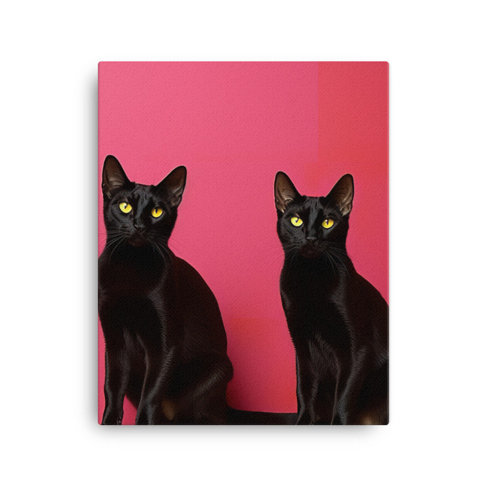 Striking Contrast of Bombay Cats Canvas - PosterfyAI.com