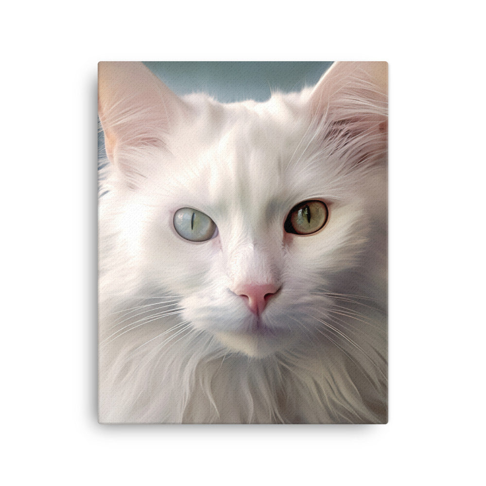 Turkish Angora Cat Canvas - PosterfyAI.com