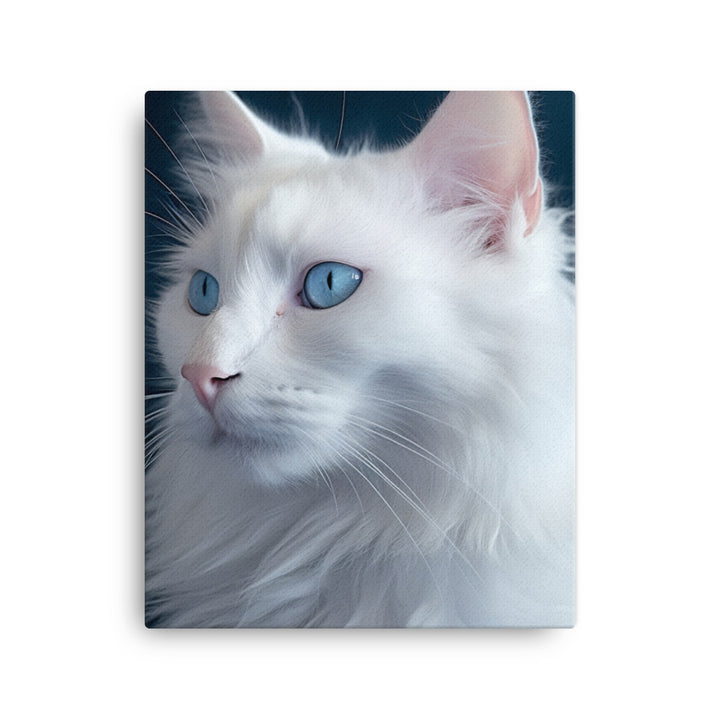 Turkish Angora Cat Canvas - PosterfyAI.com