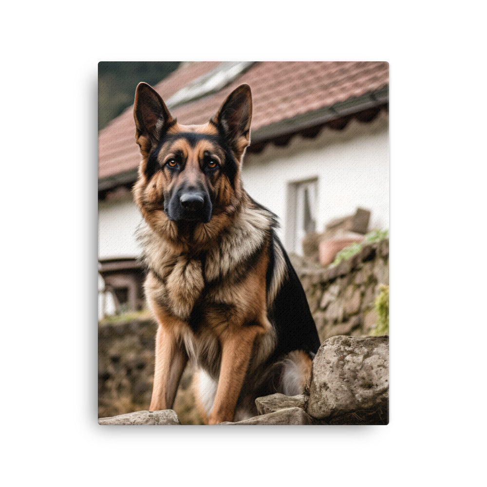 German Shepherd Canvas - PosterfyAI.com