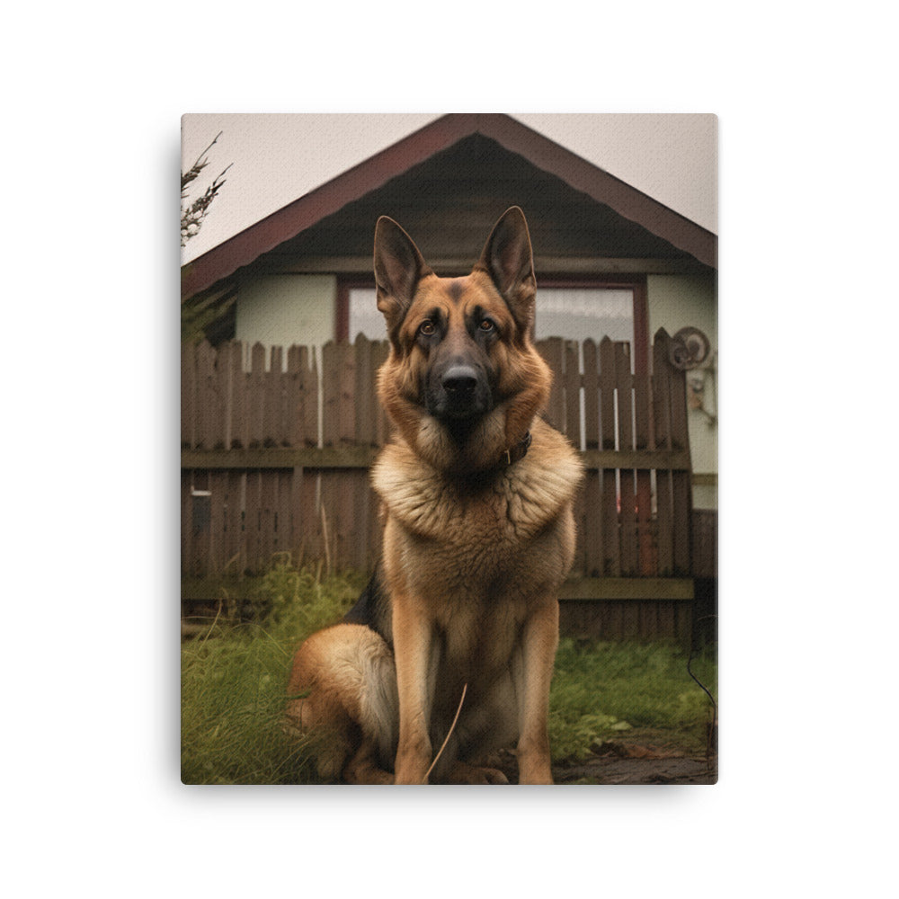 German Shepherd Canvas - PosterfyAI.com