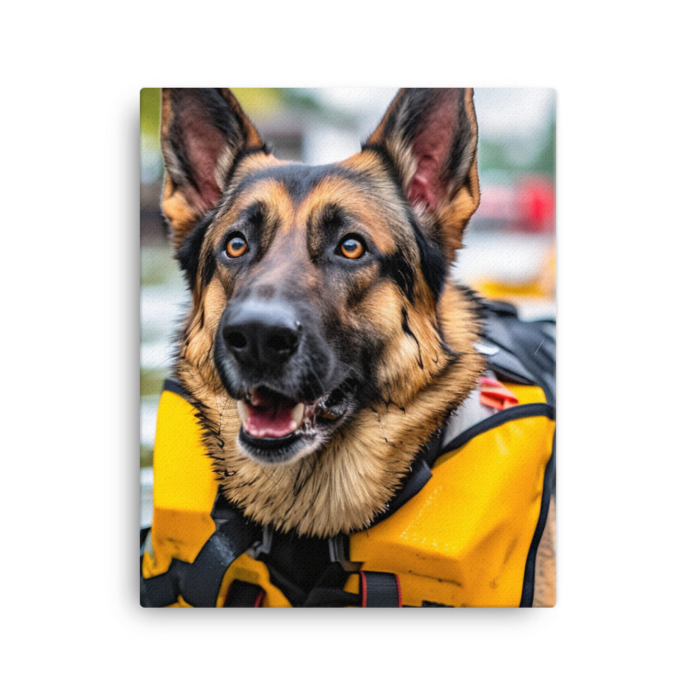 German Shepherd Canvas - PosterfyAI.com