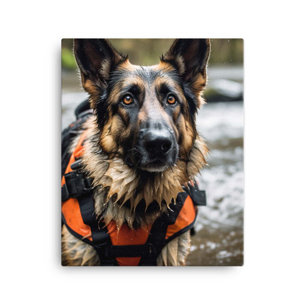 German Shepherd Canvas - PosterfyAI.com