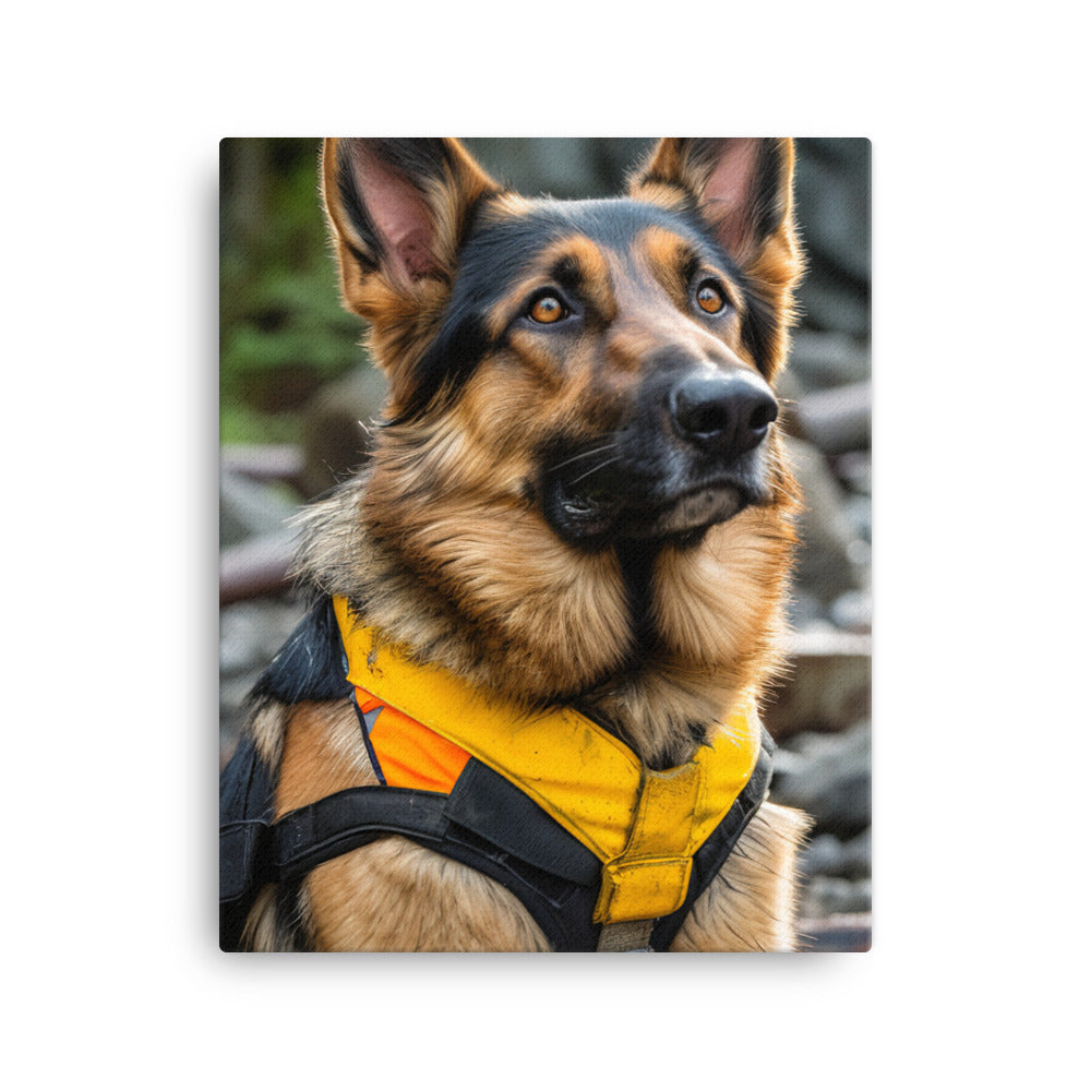 German Shepherd Canvas - PosterfyAI.com