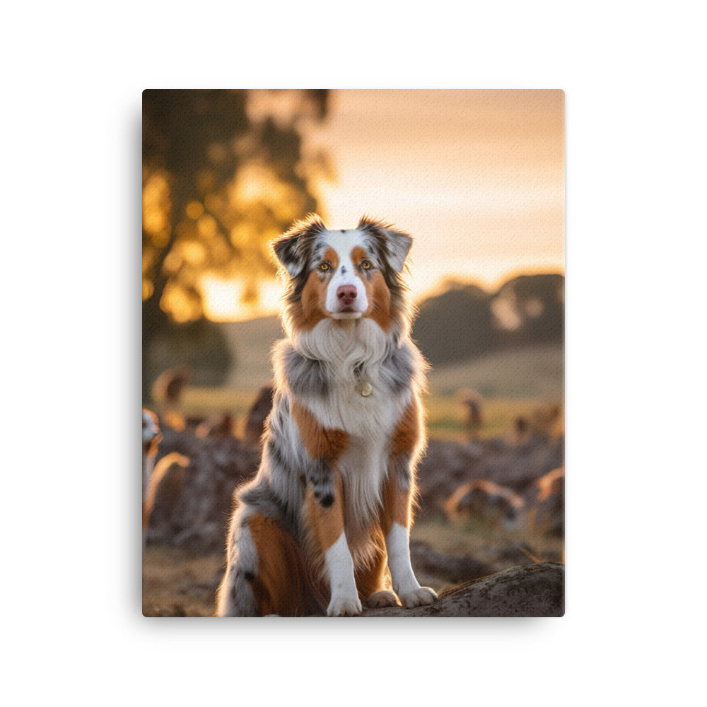 Australian Shepherd Canvas - PosterfyAI.com