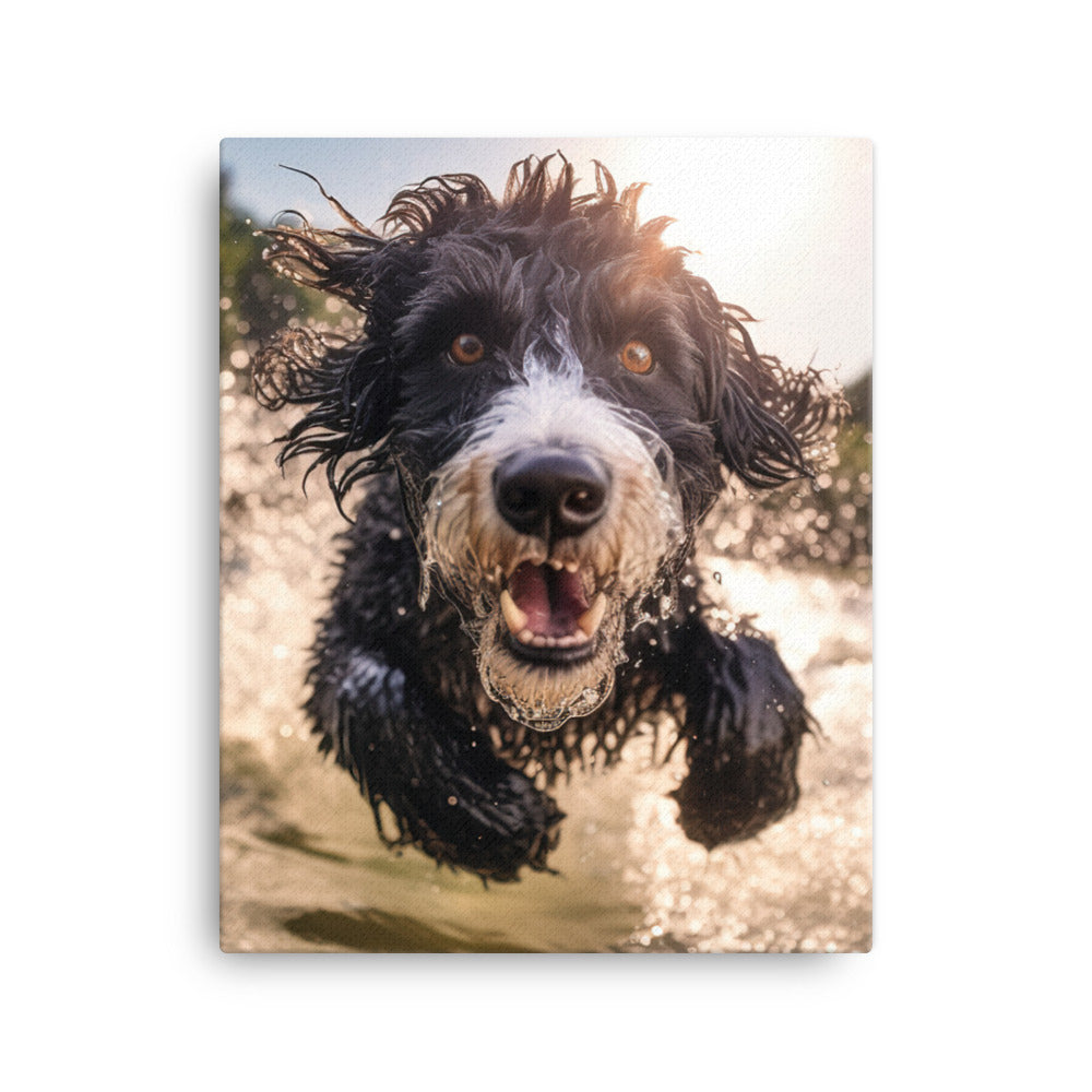 Portuguese Water Dog Canvas - PosterfyAI.com