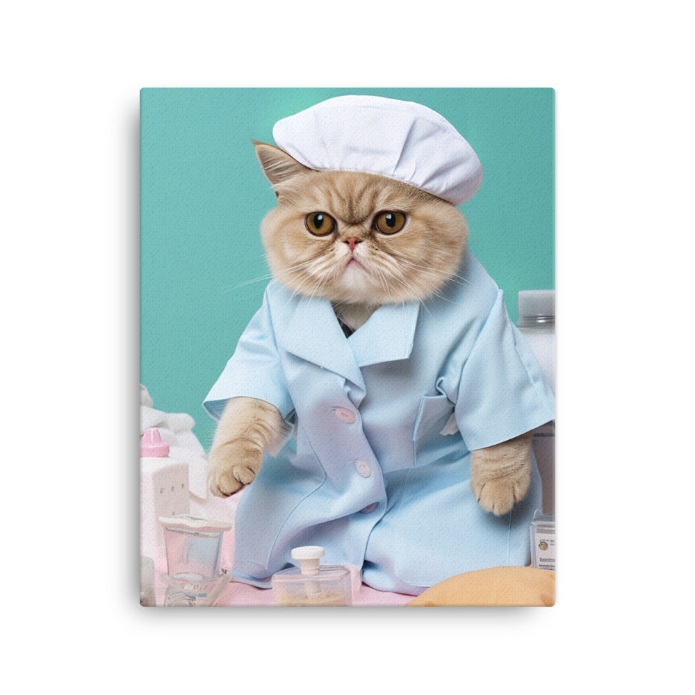 Exotic Shorthair Nurse Canvas - PosterfyAI.com