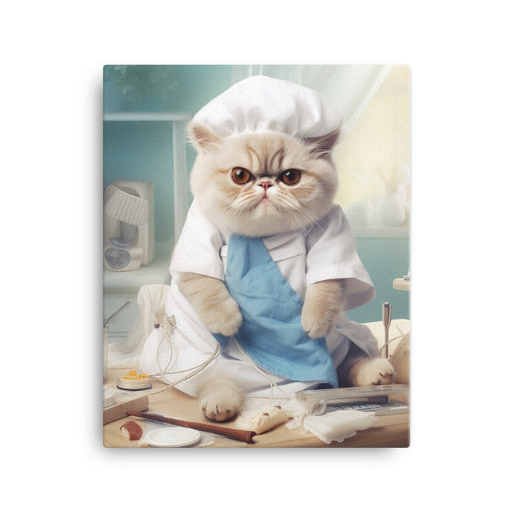 Exotic Shorthair Nurse Canvas - PosterfyAI.com