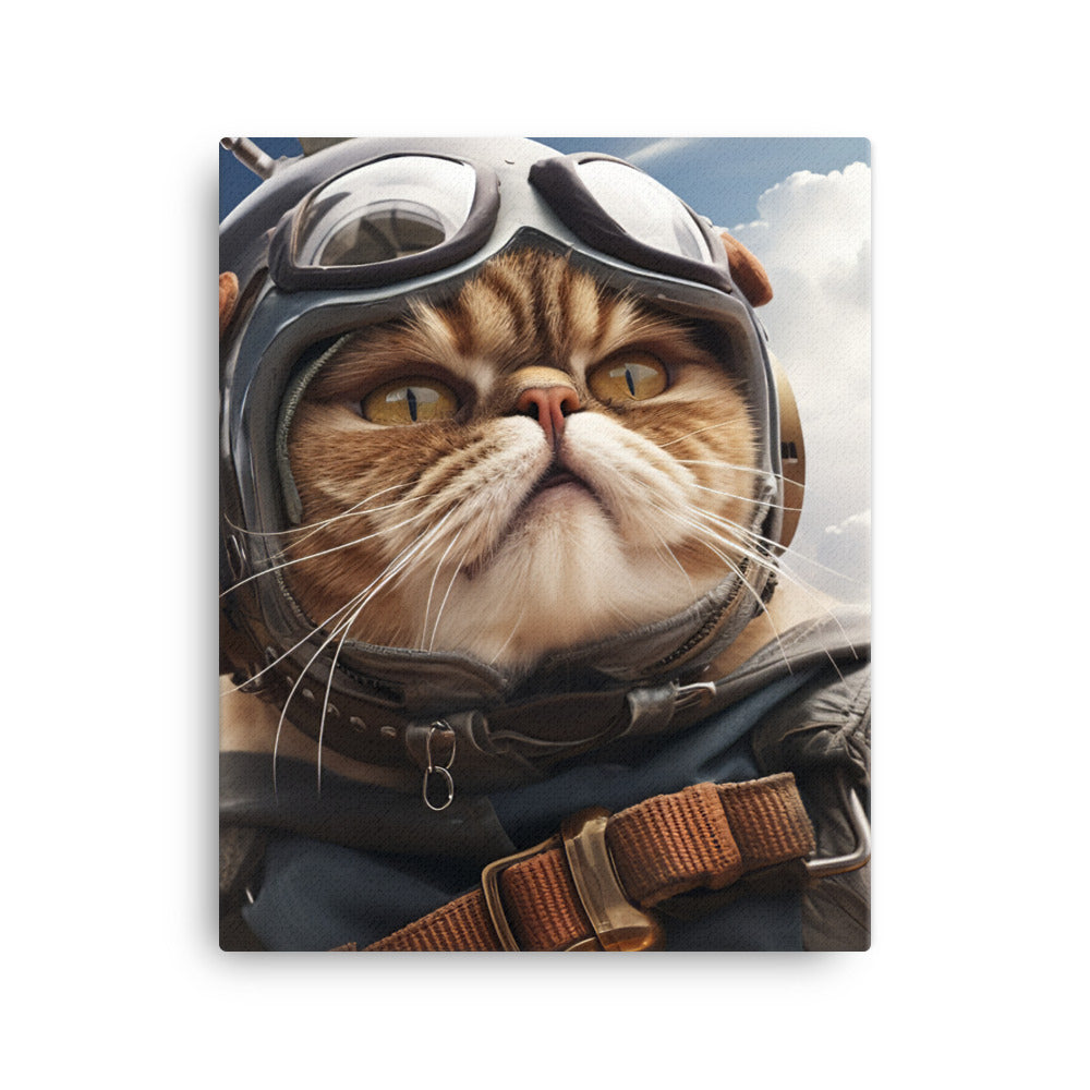 Exotic Shorthair Pilot Canvas - PosterfyAI.com
