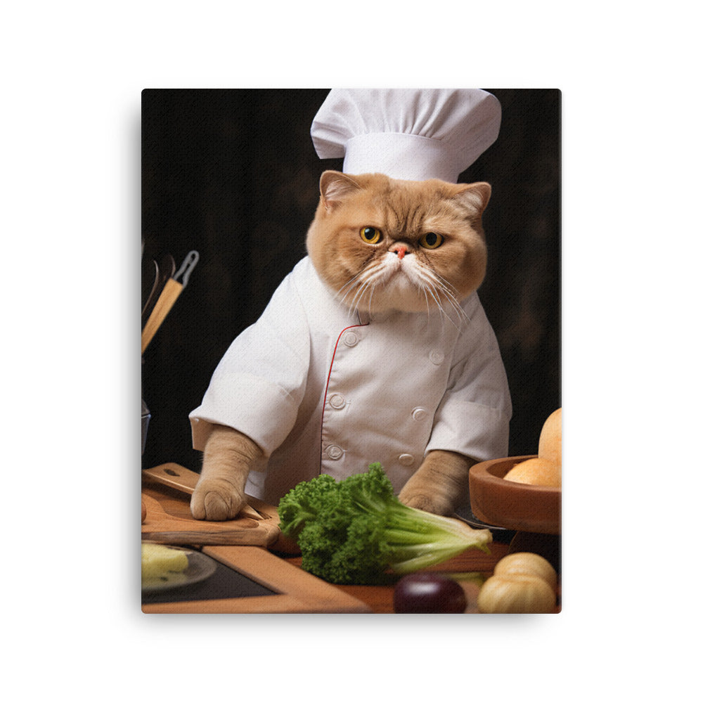 Exotic Shorthair Chef Canvas - PosterfyAI.com