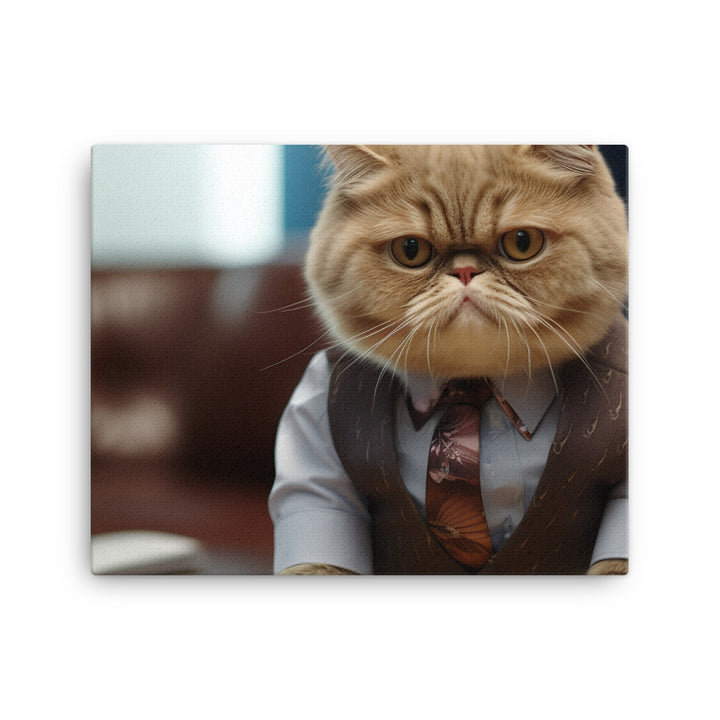 Exotic Shorthair Sales Consultant Canvas - PosterfyAI.com